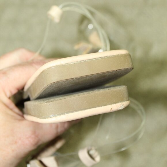 NEW Qupid Women's 9 Clear Ankle Wrap Straps Square Rhinestone Toe Flat Sandals - Picture 6 of 6